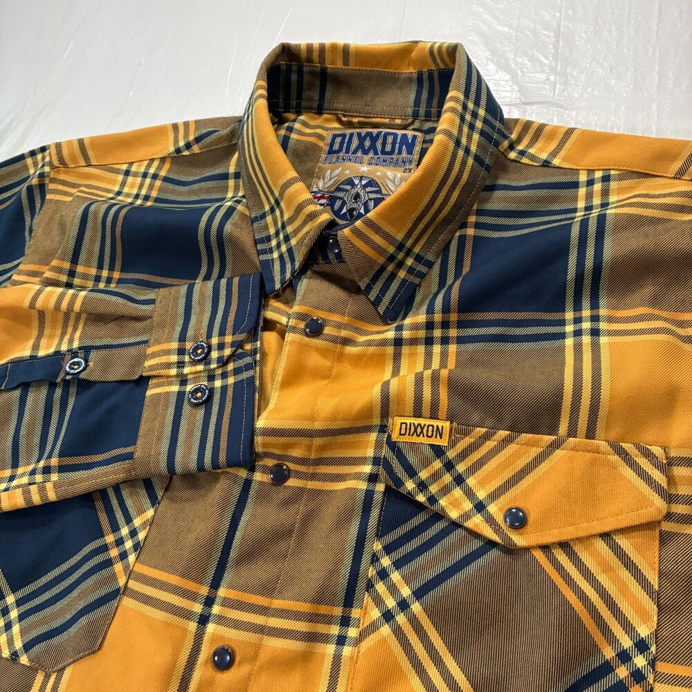 Dixxon Flannel Co "The Airmen" Men's 2XL Plaid Yellow Snap Button